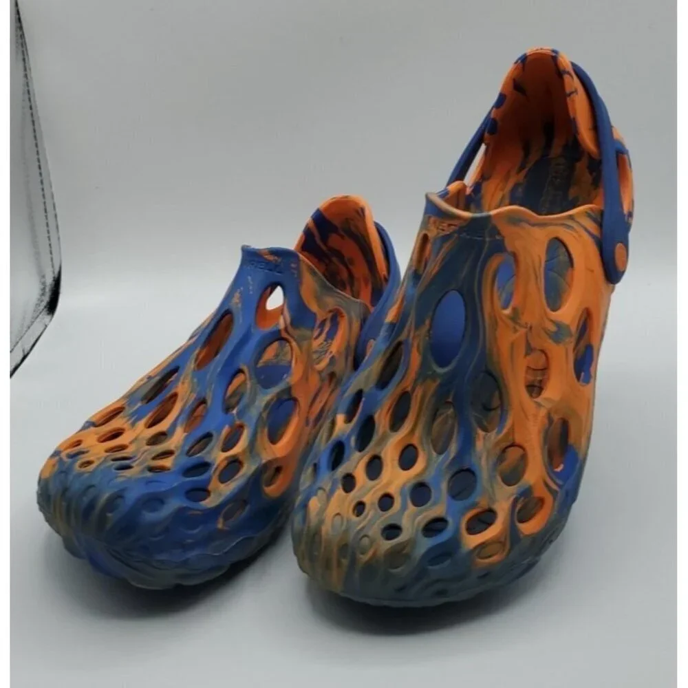 Merrell Hydro Moc Water Shoes Clogs Sandal Orange Blue Men 9 Women 10.5 Unisex